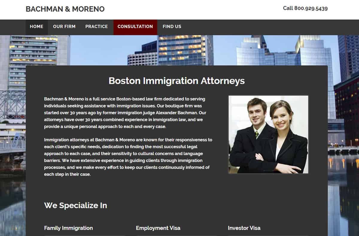 Immigration lawyer website design