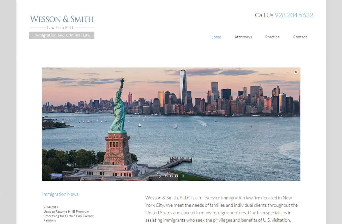 Attorney website samples: Immigration lawyer website design