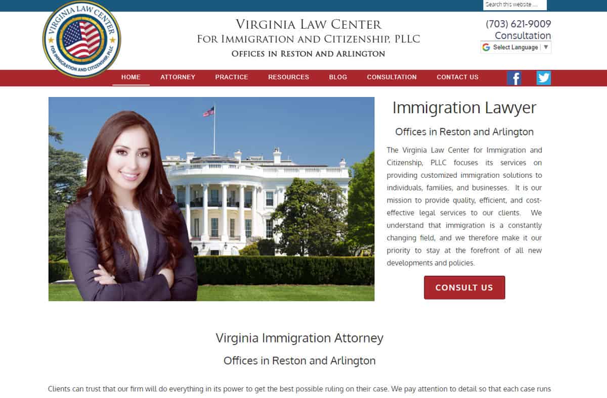 Immigration Lawyer: website sample