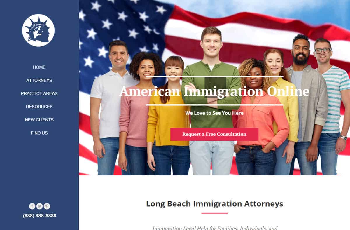 Lawyer website samples: Immigration lawyer website design