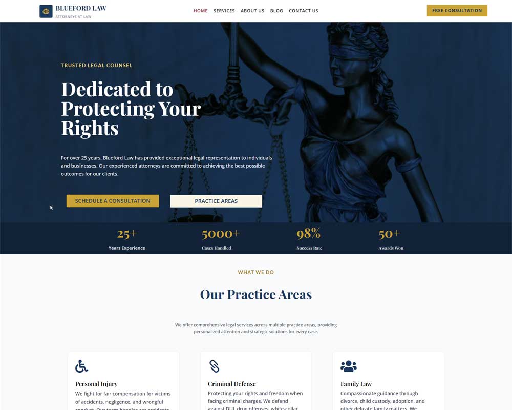 Bluefoot Law website sample