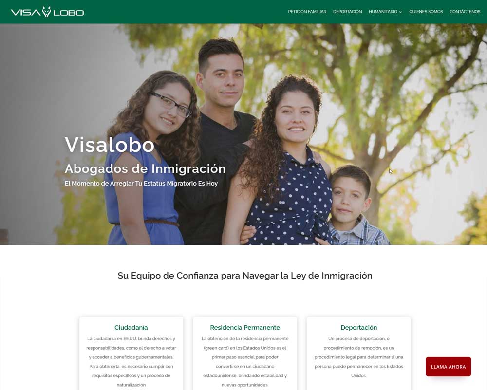Hispanic website Visa Lobo